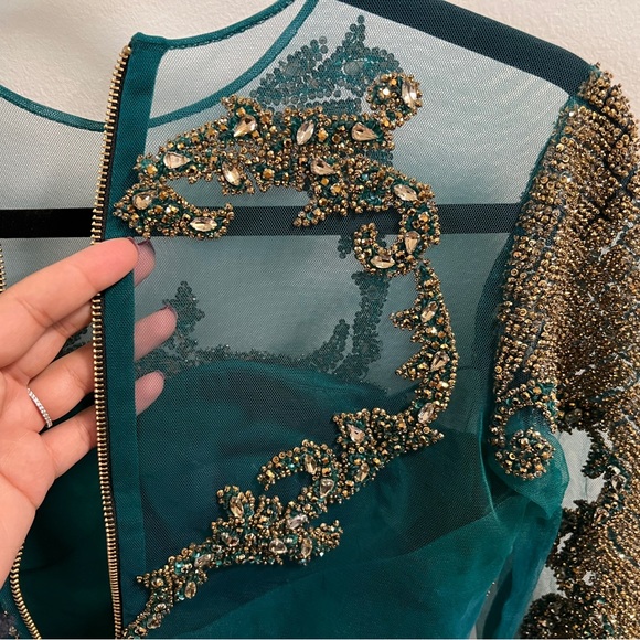 Falguni Shane Peacock Couture Foil Lehenga Wedding Couture - Picture 7 of 16